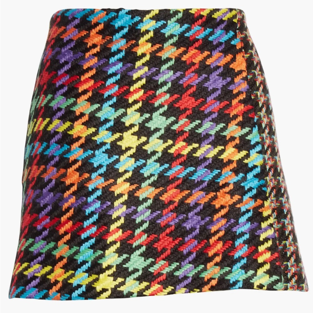 Alice + Olivia Tweed Crossover Multi Mini Skirt